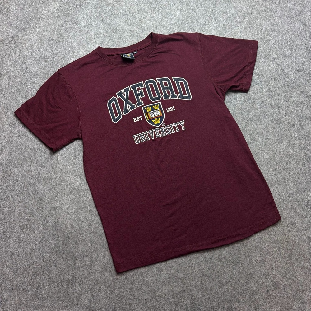 Oxford University Shirt Mens Medium Red Crest Logo Graphic Tee College Campus